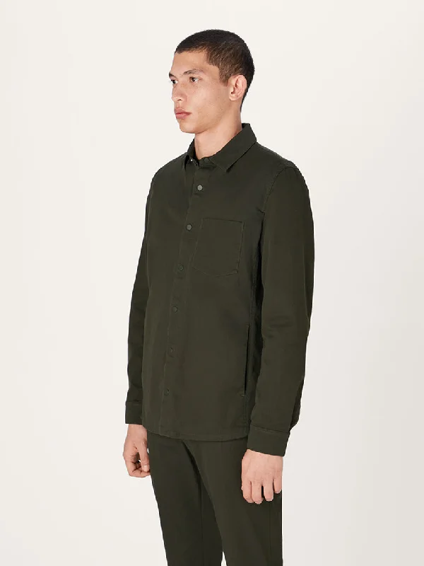 The 24 Overshirt || Dark Khaki | Stretch Cotton