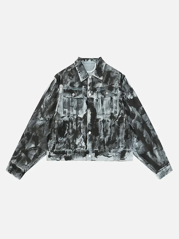 Thesupermade American Street Fashion Heavy Industry Washed Denim Jacket