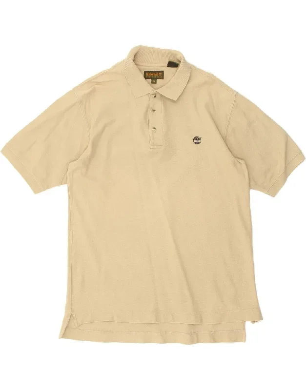 TIMBERLAND Mens Polo Shirt Medium Beige Cotton