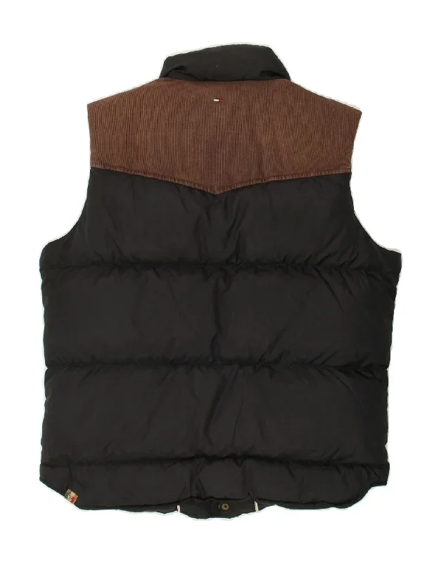 tommy-hilfiger-mens-padded-gilet-uk-40-large-black-colourblock-polyester