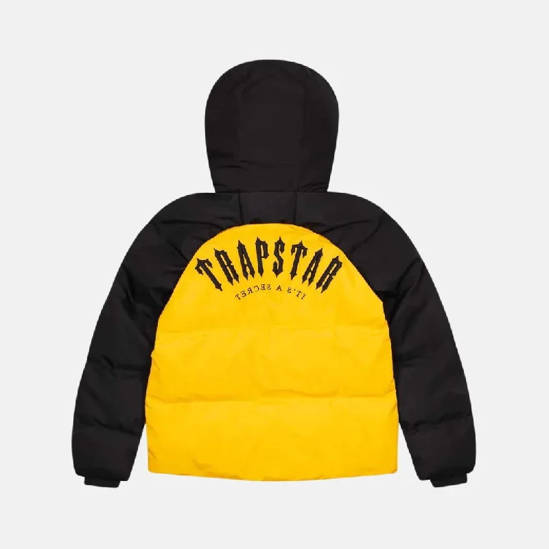 Trapstar Irongate AW23 Hooded Puffer Jacket - Black/Yellow