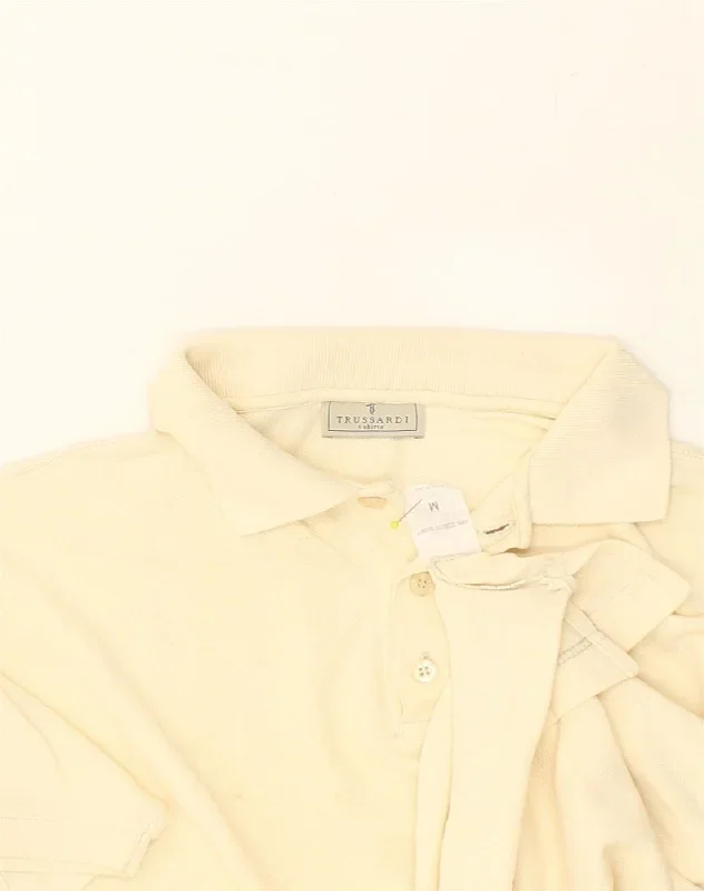 trussardi-mens-polo-shirt-medium-yellow-cotton