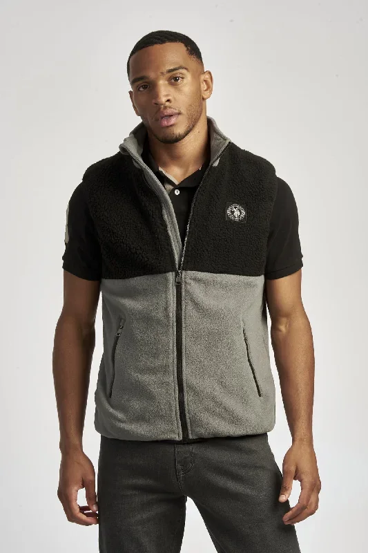 Mens Fleece Gilet in Black