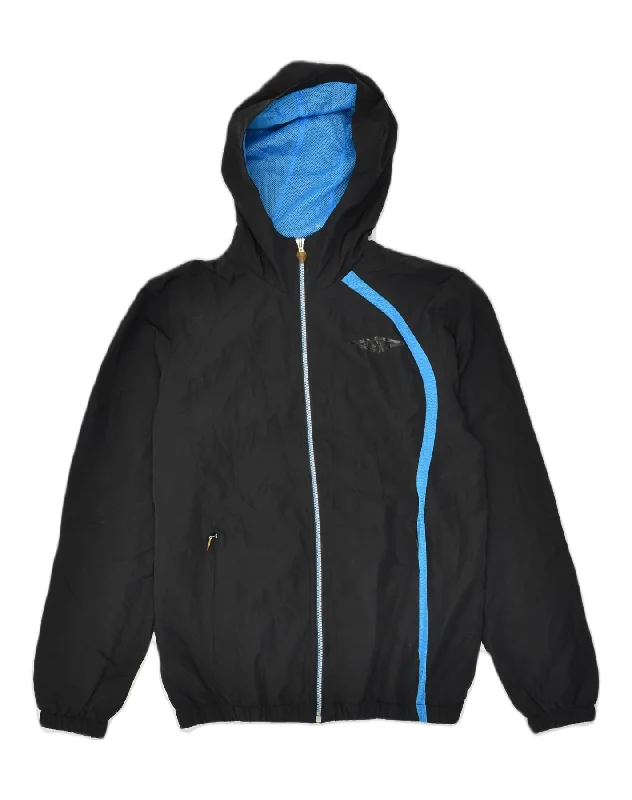 UMBRO Mens Hooded Rain Jacket UK 36 Small Black Polyester