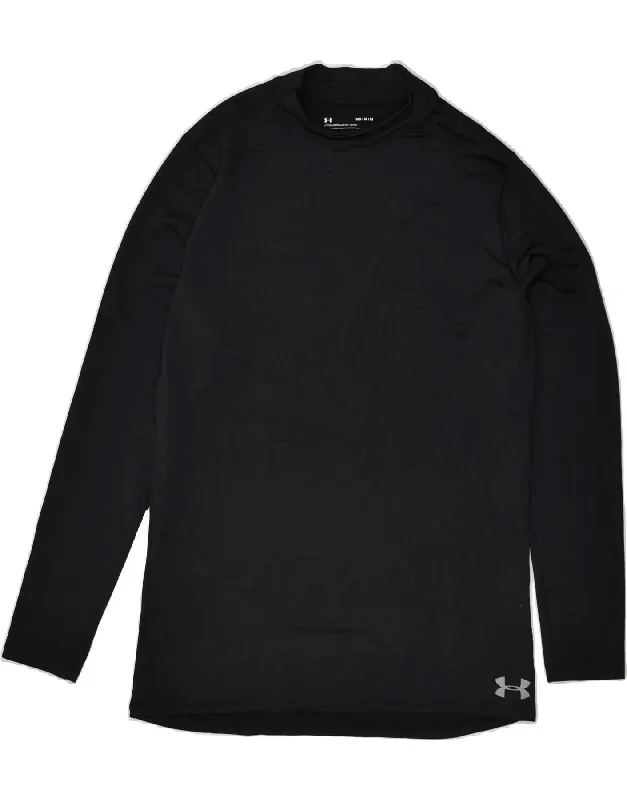 UNDER ARMOUR Mens Cold Gear Top Long Sleeve Medium Black Polyester