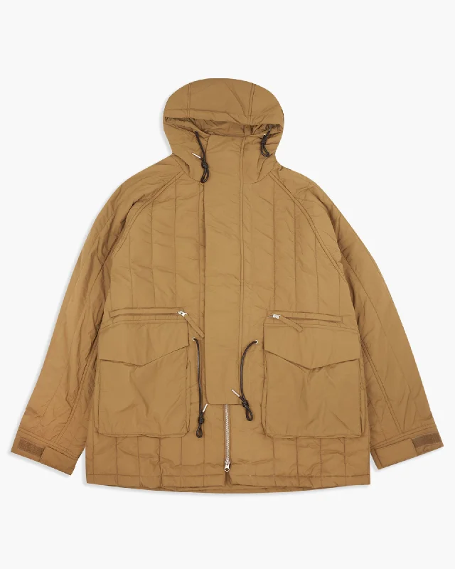 Uniform Bridge Quilting Hooded Parka - Orange