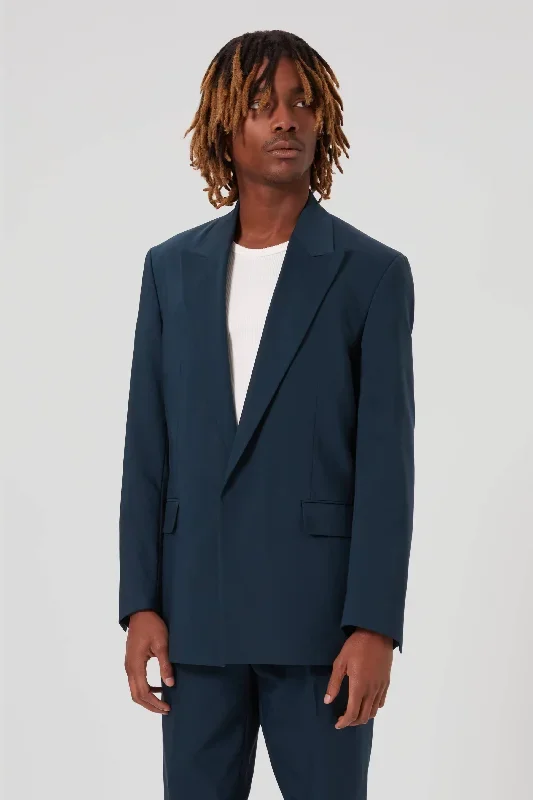 Lavoir Oversized Petrol Blue Cotton Jacket