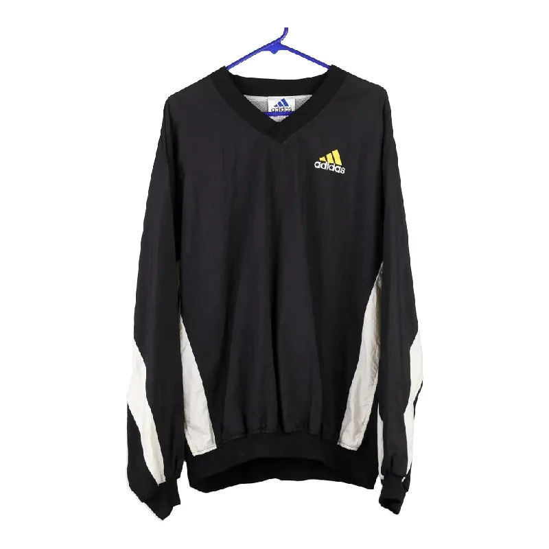 Adidas V-neck Windbreaker - Large Black Polyester