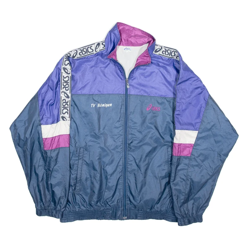 ASICS Mens Shell Jacket Purple 90s 2XL