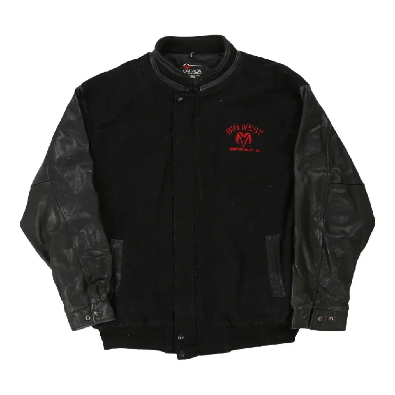 Canada Varsity Jacket - 2XL Black Wool Blend