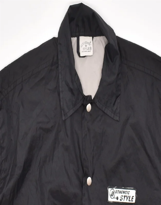 vintage-mens-rain-jacket-uk-40-large-black-nylon