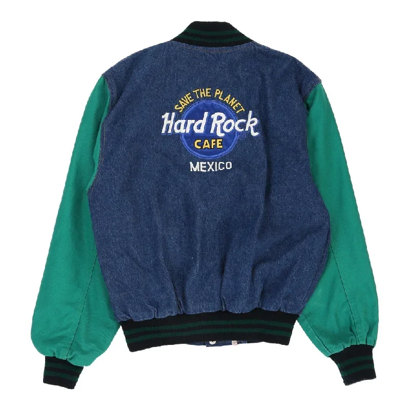 Mexico Hard Rock Cafe Varsity Jacket - Small Blue Cotton