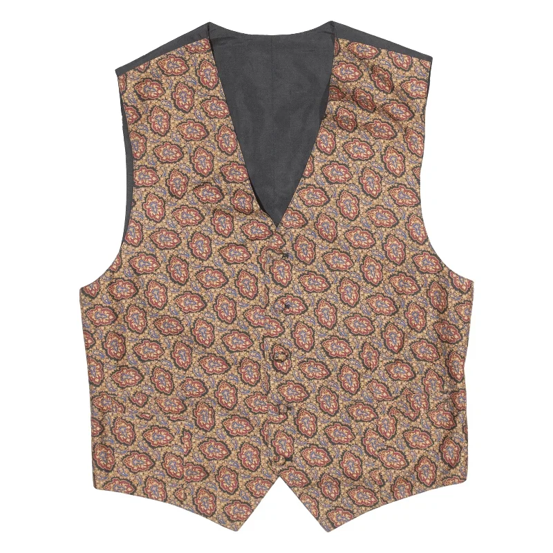 Patterned Mens Waistcoat Beige 90s L