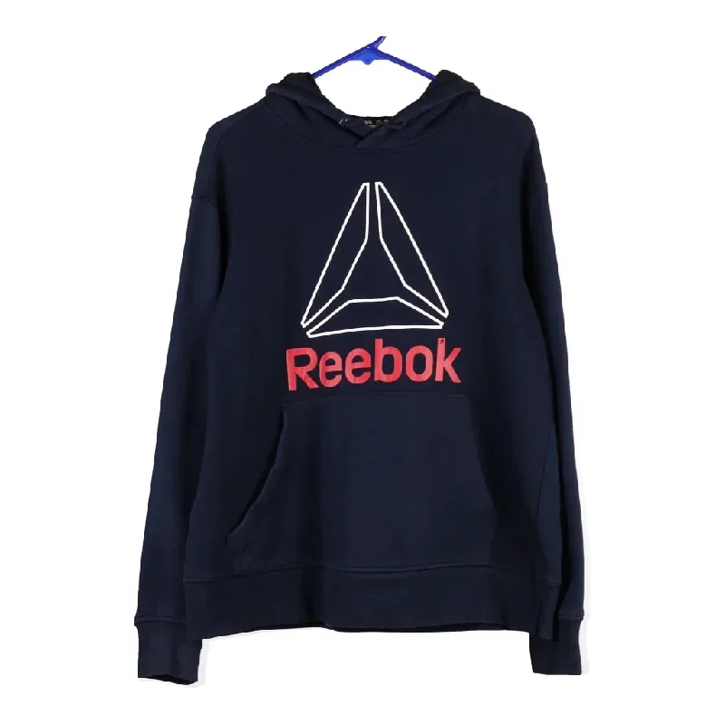 Reebok Spellout Hoodie - Medium Navy Cotton Blend