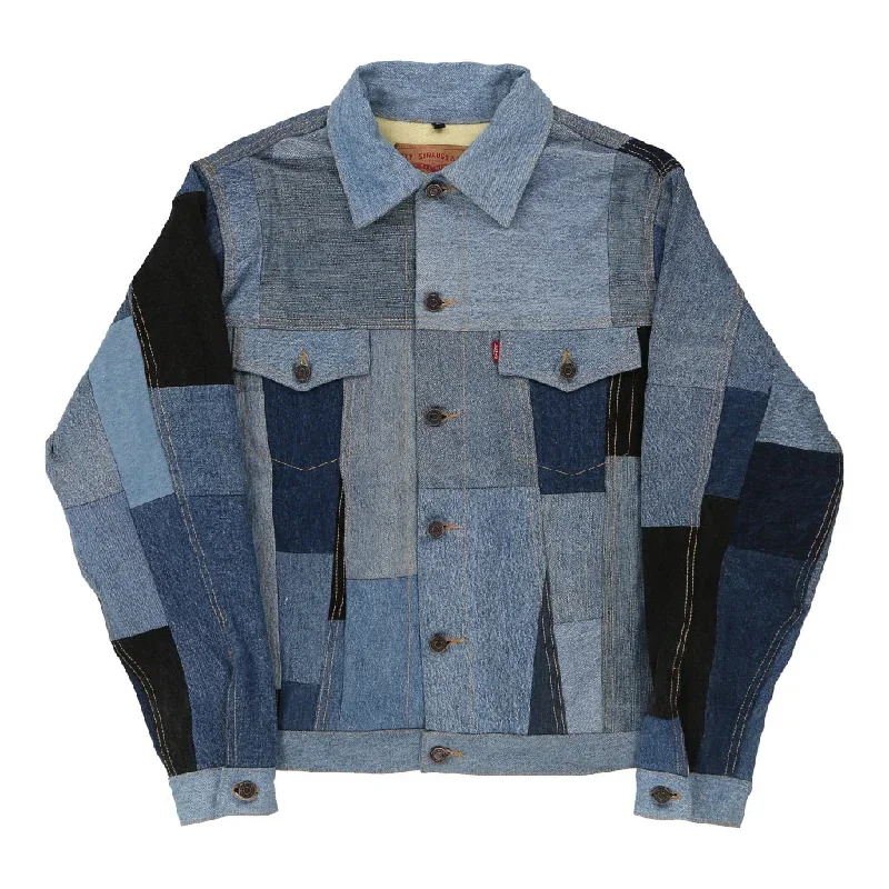 Rework Levis Denim Jacket - Large Blue Cotton