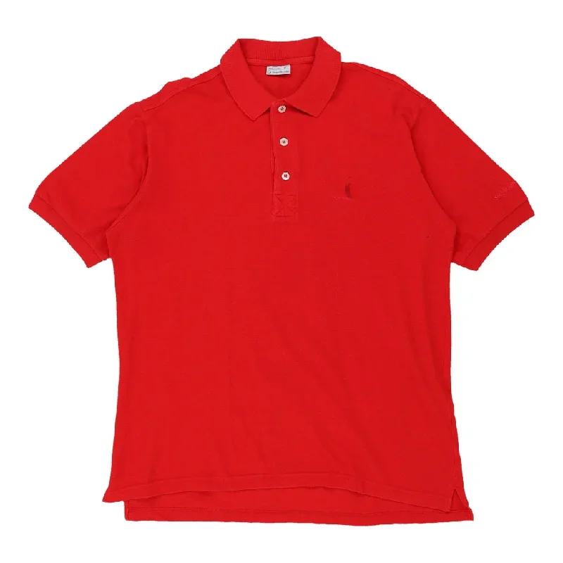 Sergio Tacchini Polo Shirt - Large Red Cotton