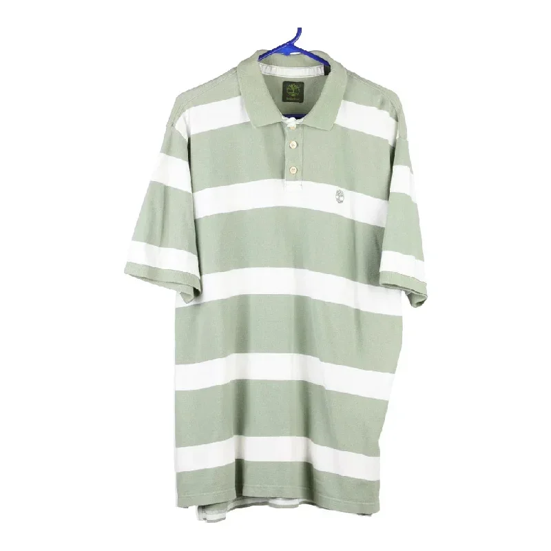 Timberland Striped Polo Shirt - XL Green Cotton