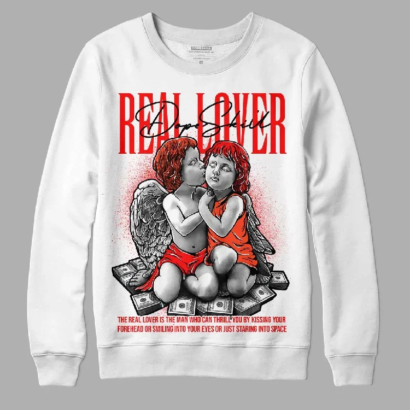 White Infrared 7s DopeSkill Sweatshirt Real Lover Graphic