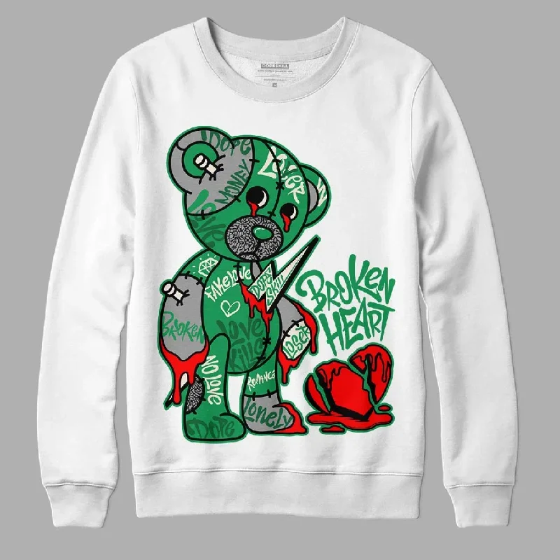 Lucky Green 3s DopeSkill Sweatshirt Broken Heart Graphic