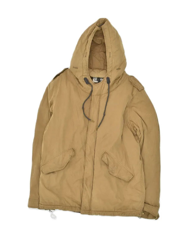 WOOLRICH Mens Hooded Windbreaker Jacket UK 40 Large Beige Cotton